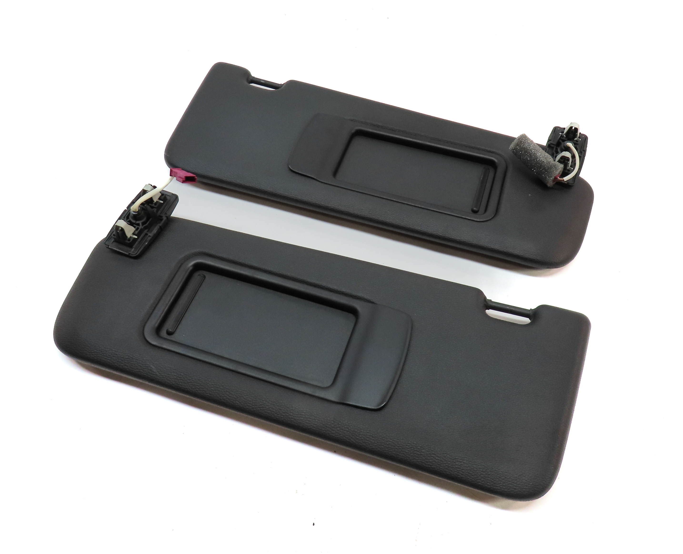 2011-2018 BMW X3 X4 (F25 F26) FRONT LEFT & RIGHT SUNVISOR SHADE SET (Black) — exact item pictured